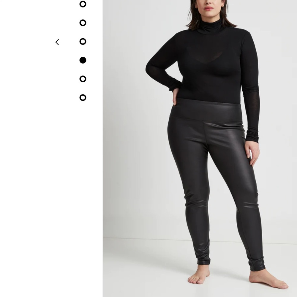 Marcellamoda vegan Italian leather black leggings size large